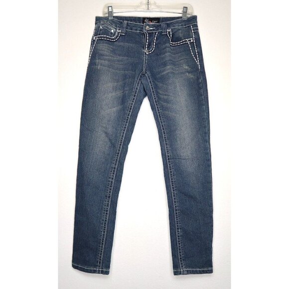 Eighty Eight Perfect Jeans Skinny Low Rise Y2K Blue Stretch Denim Women's Size 9 - Picture 1 of 9